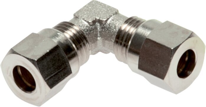 6LL Nickel plated Brass Elbow Cutting Fitting 100 bar ISO 8434-1 [2 Pieces]