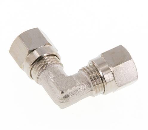6LL Nickel plated Brass Elbow Cutting Fitting 100 bar ISO 8434-1 [2 Pieces]