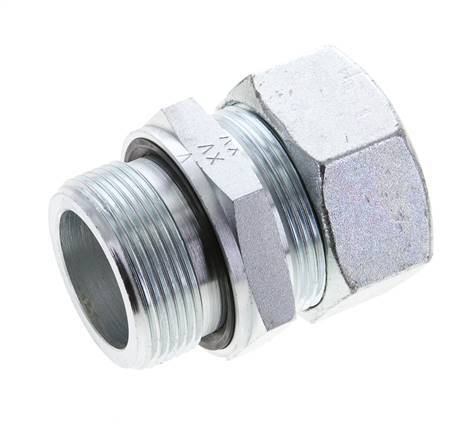 35L & M42x2 Zink plated Steel Straight Cutting Fitting with Male Threads 160 bar NBR ISO 8434-1