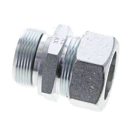 35L & M42x2 Zink plated Steel Straight Cutting Fitting with Male Threads 160 bar NBR ISO 8434-1