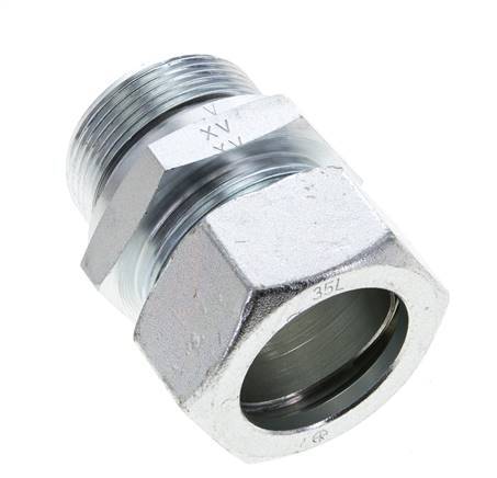 35L & M42x2 Zink plated Steel Straight Cutting Fitting with Male Threads 160 bar NBR ISO 8434-1