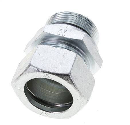 35L & M42x2 Zink plated Steel Straight Cutting Fitting with Male Threads 160 bar NBR ISO 8434-1