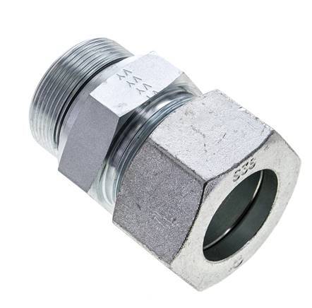 38S & M48x2 Zink plated Steel Straight Cutting Fitting with Male Threads 315 bar NBR ISO 8434-1
