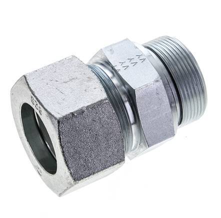 38S & M48x2 Zink plated Steel Straight Cutting Fitting with Male Threads 315 bar NBR ISO 8434-1