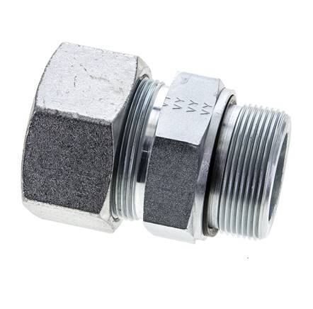 38S & M48x2 Zink plated Steel Straight Cutting Fitting with Male Threads 315 bar NBR ISO 8434-1
