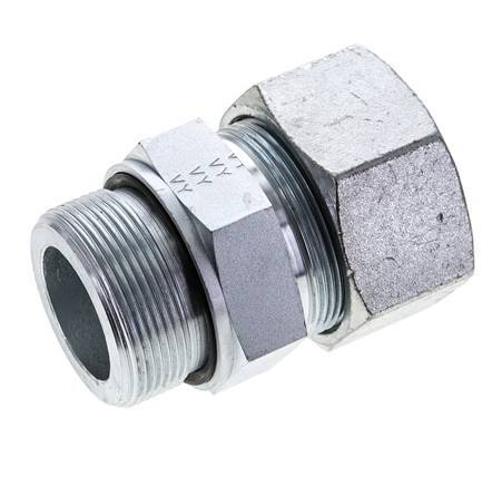 38S & M48x2 Zink plated Steel Straight Cutting Fitting with Male Threads 315 bar NBR ISO 8434-1