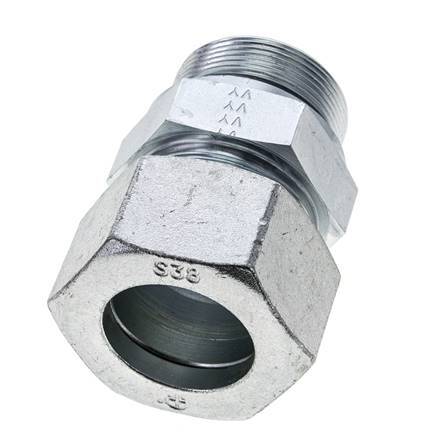 38S & M48x2 Zink plated Steel Straight Cutting Fitting with Male Threads 315 bar NBR ISO 8434-1