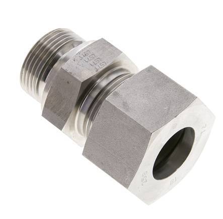 25S & M33x2 Stainless Steel Straight Cutting Fitting with Male Threads 400 bar FKM ISO 8434-1
