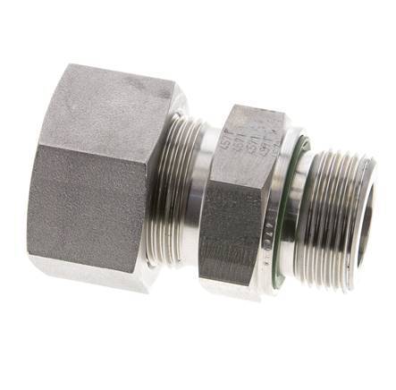 25S & M33x2 Stainless Steel Straight Cutting Fitting with Male Threads 400 bar FKM ISO 8434-1