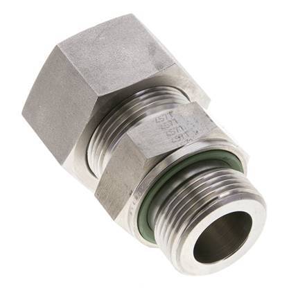 25S & M33x2 Stainless Steel Straight Cutting Fitting with Male Threads 400 bar FKM ISO 8434-1