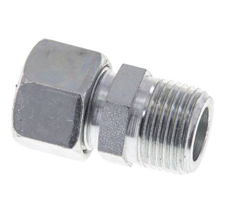 12LL & R3/8'' Zink plated Steel Straight Cutting Fitting with Male Threads 100 bar ISO 8434-1 [2 Pieces]