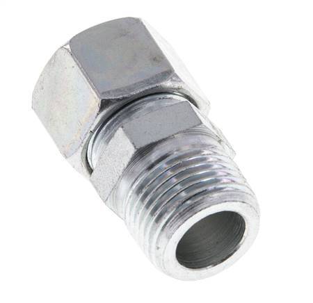 12LL & R3/8'' Zink plated Steel Straight Cutting Fitting with Male Threads 100 bar ISO 8434-1 [2 Pieces]