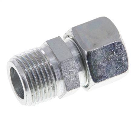 12LL & R3/8'' Zink plated Steel Straight Cutting Fitting with Male Threads 100 bar ISO 8434-1 [2 Pieces]