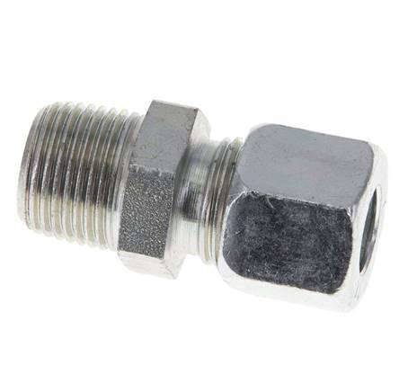 Racor de corte recto de acero cincado 10L y R3/8'' con rosca macho 315 bar ISO 8434-1