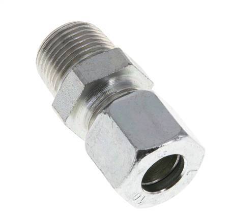 Racor de corte recto de acero cincado 10L y R3/8'' con rosca macho 315 bar ISO 8434-1