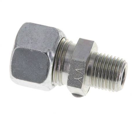 Racor de corte recto de acero galvanizado 12L y R1/4'' con rosca macho 315 bar ISO 8434-1