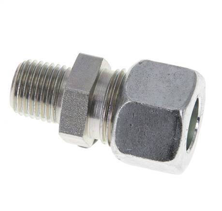 Racor de corte recto de acero galvanizado 12L y R1/4'' con rosca macho 315 bar ISO 8434-1