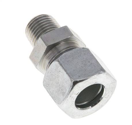 Racor de corte recto de acero galvanizado 12L y R1/4'' con rosca macho 315 bar ISO 8434-1