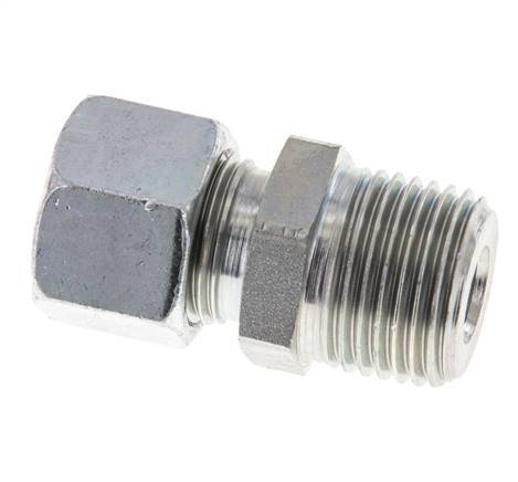 Racor de corte recto de acero galvanizado 12L y R1/2'' con rosca macho 315 bar ISO 8434-1