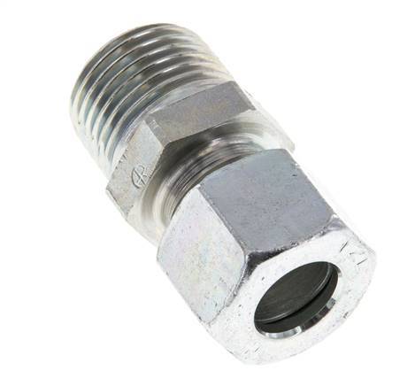 Racor de corte recto de acero galvanizado 12L y R1/2'' con rosca macho 315 bar ISO 8434-1