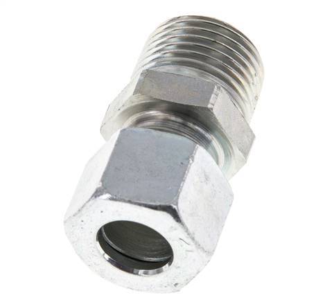 Racor de corte recto de acero galvanizado 12L y R1/2'' con rosca macho 315 bar ISO 8434-1