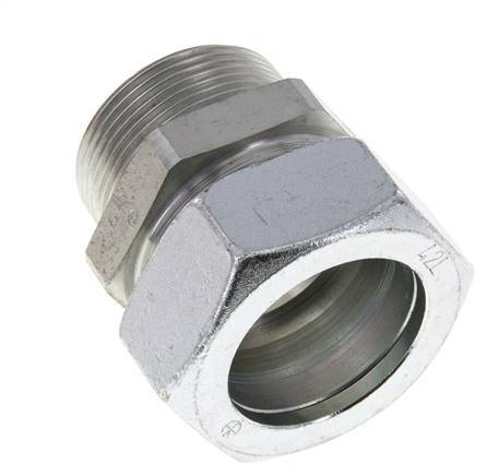 42L y R1-1/2'' Racor de corte recto de acero galvanizado con rosca macho 160 bar ISO 8434-1