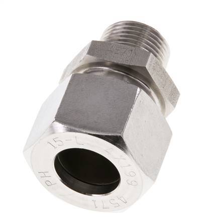 Accesorio de corte recto de acero inoxidable 15L y R3/8'' con rosca macho 315 bar ISO 8434-1
