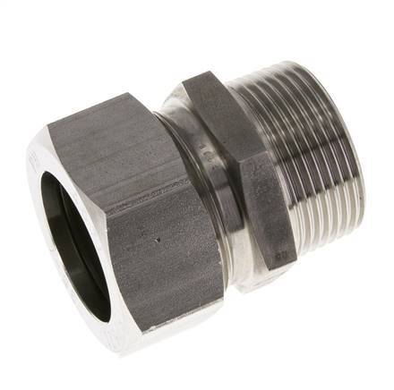 Racor de corte recto de acero inoxidable 35L y R1-1/4'' con rosca macho 160 bar ISO 8434-1