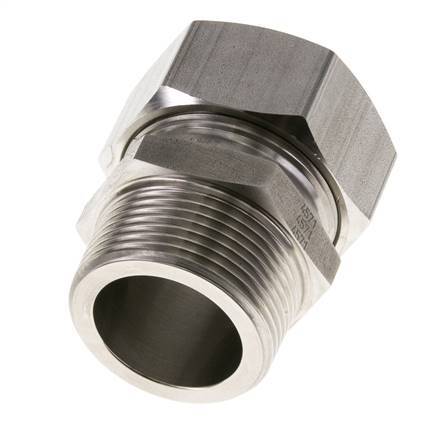 Racor de corte recto de acero inoxidable 35L y R1-1/4'' con rosca macho 160 bar ISO 8434-1