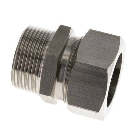 Racor de corte recto de acero inoxidable 35L y R1-1/4'' con rosca macho 160 bar ISO 8434-1