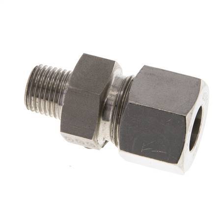 Accesorio de corte recto de acero inoxidable 12L y R1/4'' con rosca macho 630 bar ISO 8434-1