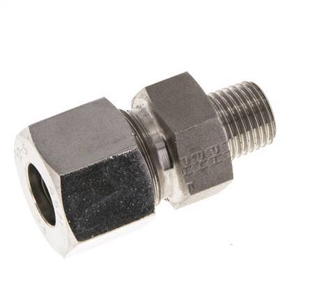 Accesorio de corte recto de acero inoxidable 12L y R1/4'' con rosca macho 630 bar ISO 8434-1