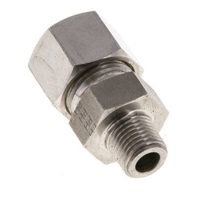 Accesorio de corte recto de acero inoxidable 12L y R1/4'' con rosca macho 630 bar ISO 8434-1
