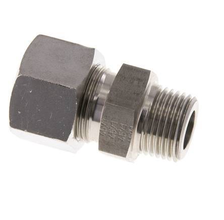 Racor de corte recto de acero inoxidable 16L y R1/2'' con rosca macho 400 bar ISO 8434-1