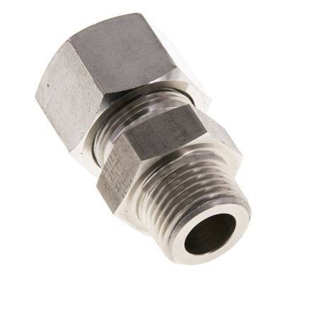 Racor de corte recto de acero inoxidable 16L y R1/2'' con rosca macho 400 bar ISO 8434-1