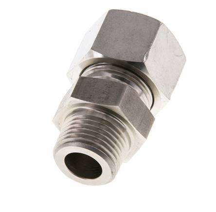Racor de corte recto de acero inoxidable 16L y R1/2'' con rosca macho 400 bar ISO 8434-1
