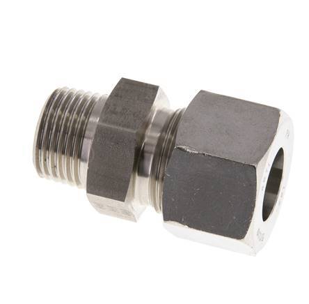Racor de corte recto de acero inoxidable 16L y R1/2'' con rosca macho 400 bar ISO 8434-1