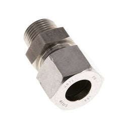 Racor de corte recto de acero inoxidable 16L y R1/2'' con rosca macho 400 bar ISO 8434-1