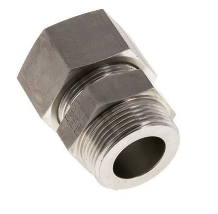 Racor de corte recto de acero inoxidable 30L y R1-1/4'' con rosca macho 400 bar ISO 8434-1