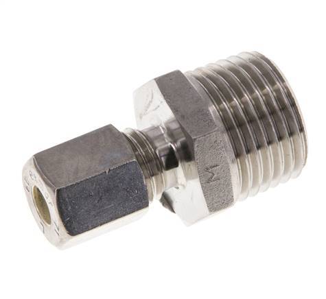 Racor de compresión recto de acero inoxidable 6L y R1/2'' con rosca macho 315 bar ISO 8434-1