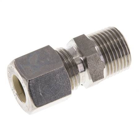 Racor de compresión recto de acero inoxidable 10L y R3/8'' con rosca macho 315 bar ISO 8434-1