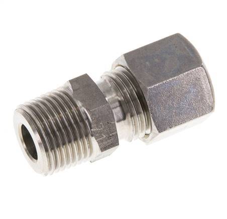 Racor de compresión recto de acero inoxidable 10L y R3/8'' con rosca macho 315 bar ISO 8434-1