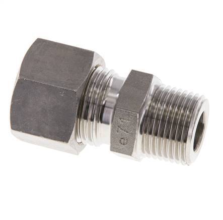 Racor de compresión recto de acero inoxidable 12L y R3/8'' con rosca macho 315 bar ISO 8434-1