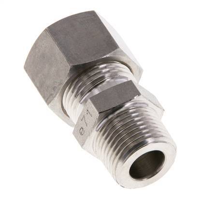 Racor de compresión recto de acero inoxidable 12L y R3/8'' con rosca macho 315 bar ISO 8434-1