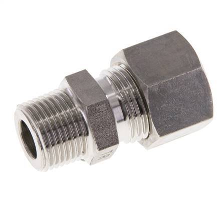 Racor de compresión recto de acero inoxidable 12L y R3/8'' con rosca macho 315 bar ISO 8434-1