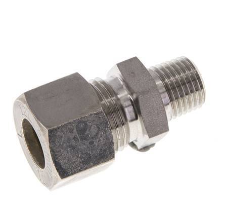 Racor de compresión recto de acero inoxidable 12L y R1/4'' con rosca macho 315 bar ISO 8434-1