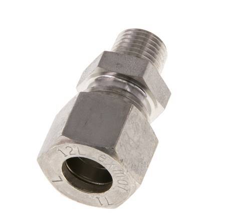 Racor de compresión recto de acero inoxidable 12L y R1/4'' con rosca macho 315 bar ISO 8434-1