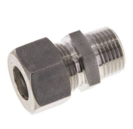 Racor de compresión recto de acero inoxidable 15L y R1/2'' con rosca macho 315 bar ISO 8434-1