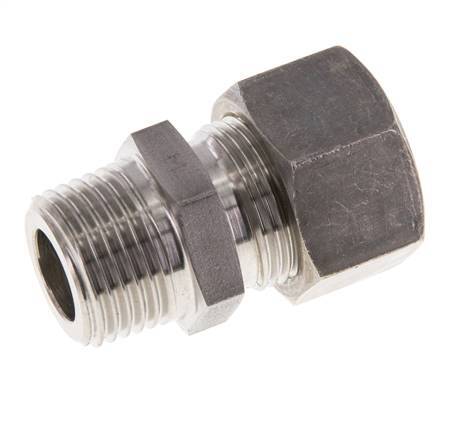 Racor de compresión recto de acero inoxidable 15L y R1/2'' con rosca macho 315 bar ISO 8434-1
