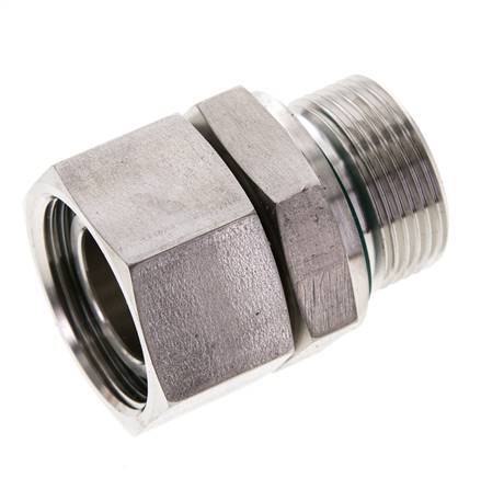 28L y M33x2 Acero Inoxidable Giratorio Recto con Rosca Macho 160 bar FKM O-ring Cone Sealing Adjustable ISO 8434-1